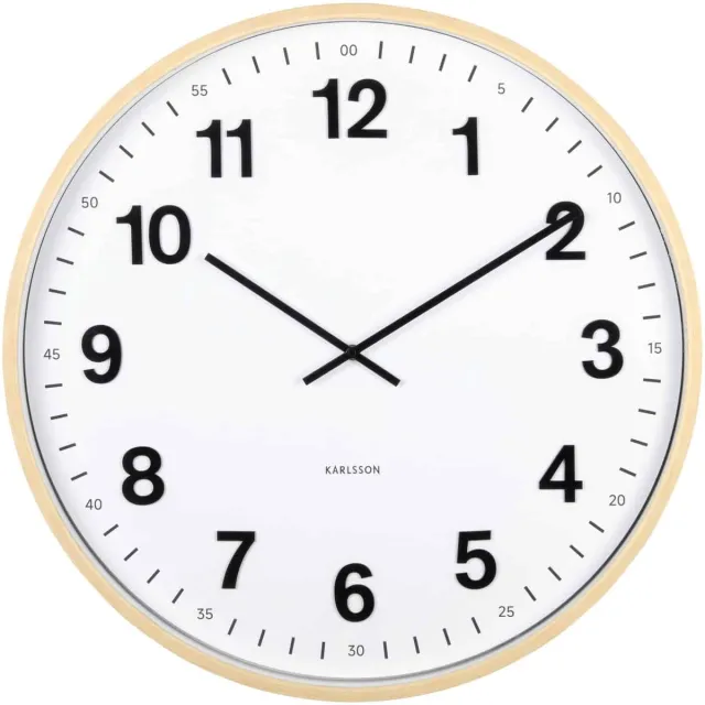 Karlsson Wandklok Esencia Classic Xl - Lichtbruin - Ø60cm - Wandklok Modern Naturel