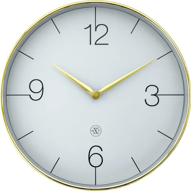 NeXtime nXt Finesse – Wandklok – 30,5 cm - Goud/Groen – Stil
