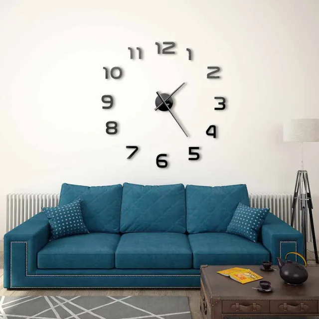 vidaXL 3D-wandklok 100 cm XXL modern zwart, foto 2