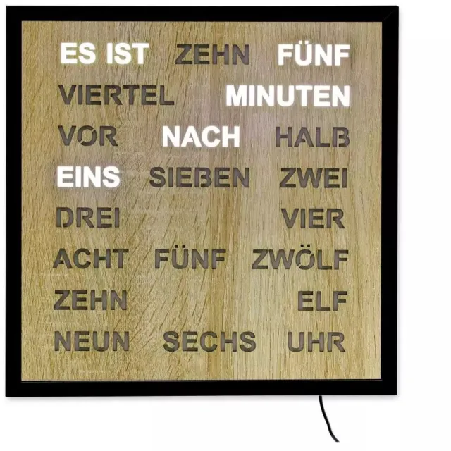 AMS 1267 - Wandklok - Kwarts - Woordklok - 40x40cm