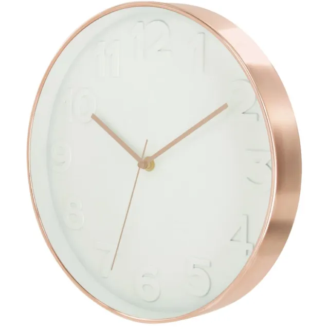 HOME DECO FACTORY Wandklok - D30 cm - koper/wit - kunststof - modern - muurklok Bronze