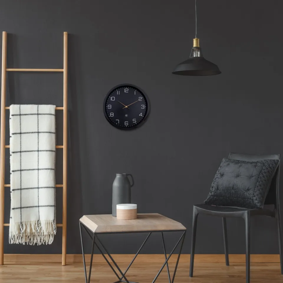 Nextime Wandklok 30cm-Stil-Papier & Bioplastic-nXt 'Eco' zwart, foto 5