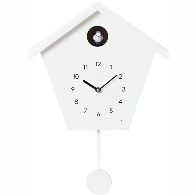 aura Koekoeksklok Modern - Wandklok - Uurwerk - Wit - 25cm x 23cm x 2cm