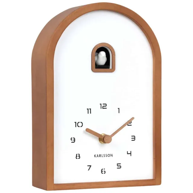 Karlsson Wandklok Curva Cuckoo - Donker hout - 6.4x16.8x24.8cm - Wandklok Modern Donkerbruin