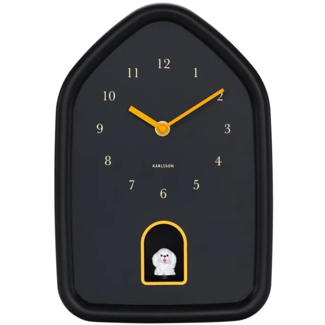 Karlsson Wandklok Modern Doggy - Zwart - 29.1x20x29.1cm - Wandklok Modern