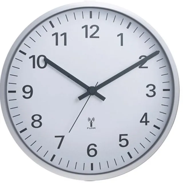 Technoline WT 8950 - Wandklok - Analoog - Rond - Kunststof Raam - Radiogestuurde tijdsaanduiding - Chroom