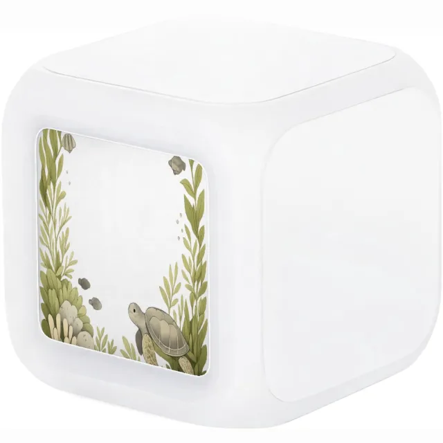 Mr Cadeautjes Digitale wekker - design Onderwater-omlijsting met luchtige kern | cadeau Wit