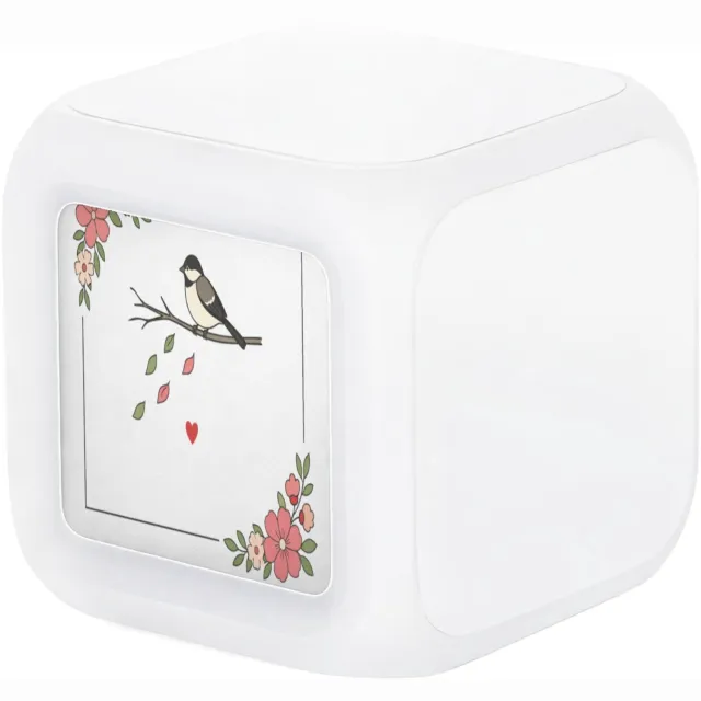 Mr Cadeautjes Digitale wekker - design Een minimalistisch herinneringsontwerp met een stil natuurta | cadeau Wit