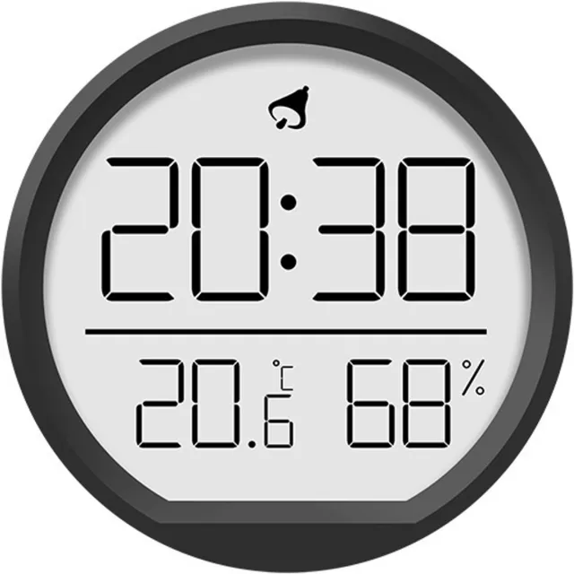 OEMG Digitale klok - klok - met temperatuur- en vochtigheidsweergave - magnetisch/wandmontage - zwart