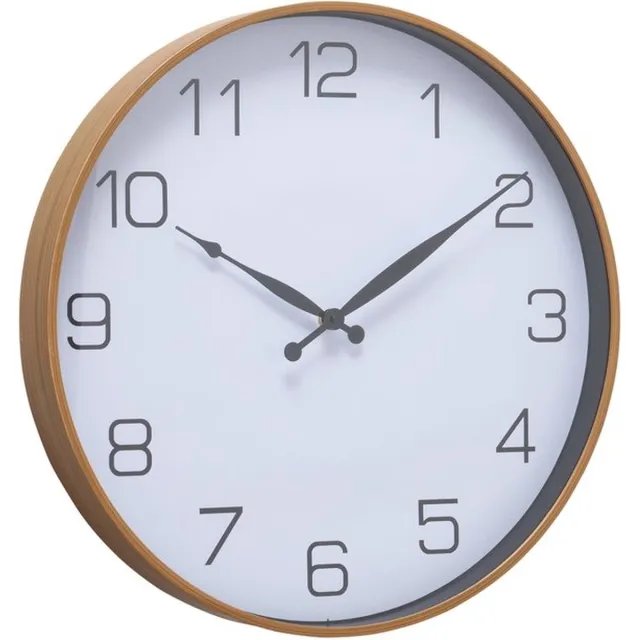 Boltze Wandklok Lugeo - Rond 50 cm - Analoog - Bruin/Wit