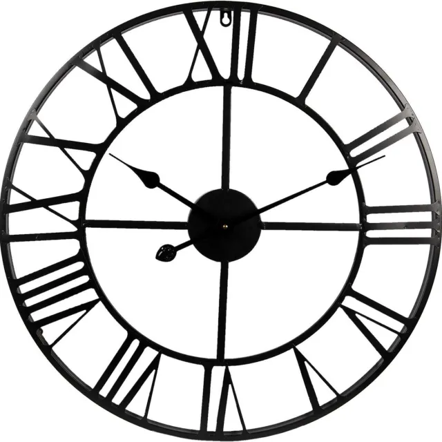 Clayre & Eef Wandklok Ø 60 cm Zwart Metaal