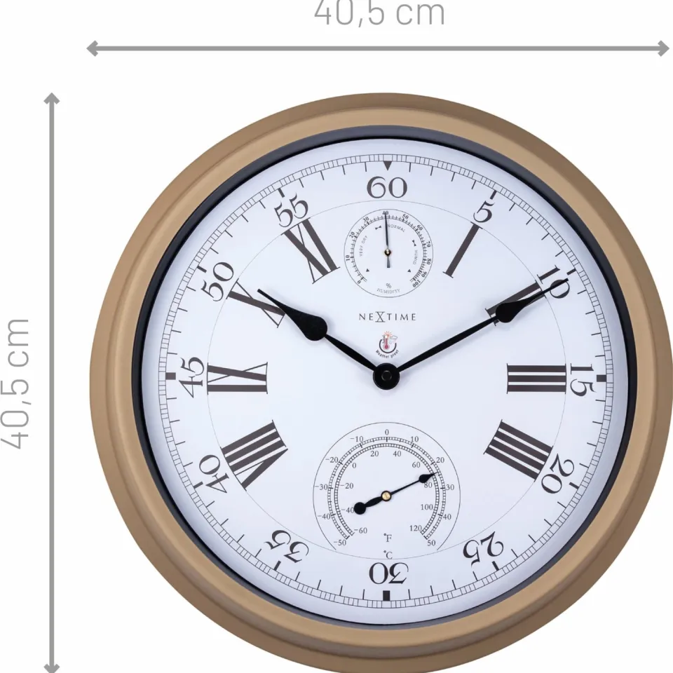 Nextime Weerstation - Wandklok - 40,5 cm - Metaal - Hyacint, foto 3