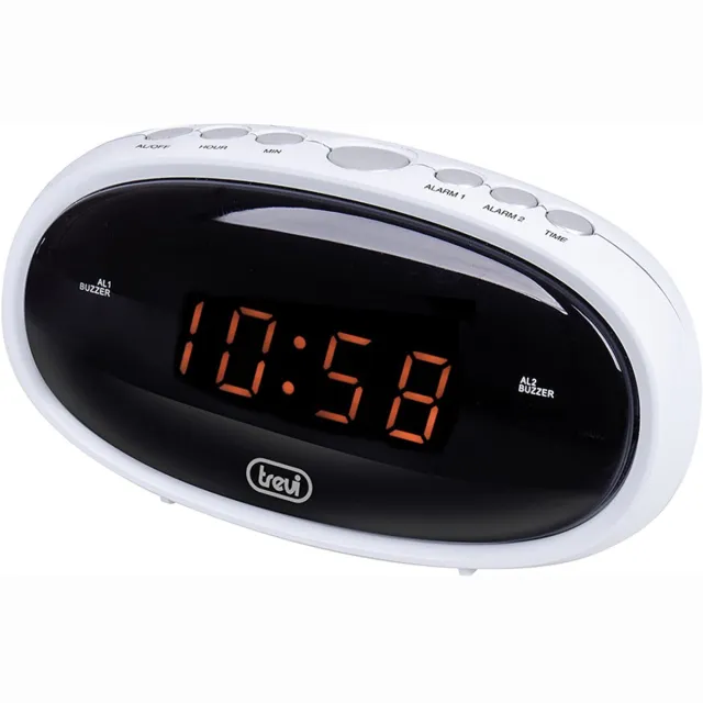 Trevi EC-880, wekker dubbel alarm, wit