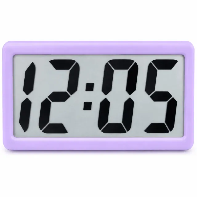SWGOTA Magnetische elektronische bureauklok - LCD-tijdweergave - Paars - 11 mm dik - Batterijvoeding