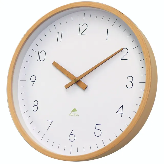 Alba HORTREE houten wandklok geluidsarm 30 cm. Zie afbeelding