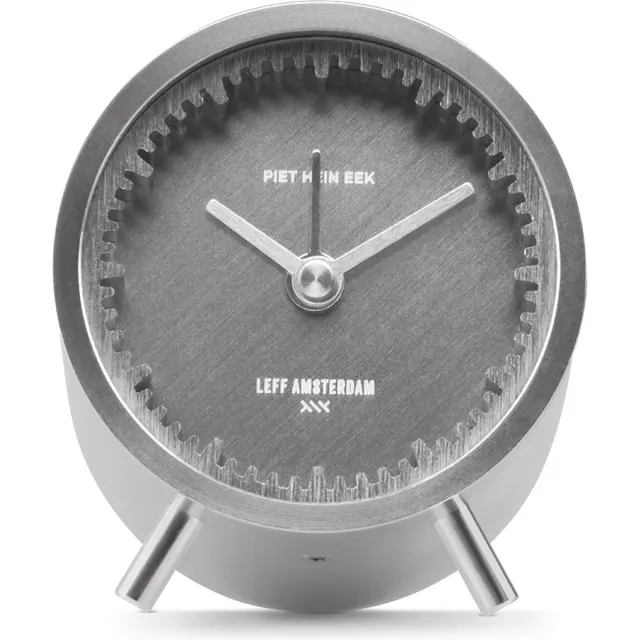 LEFF amsterdam Tube Alarm Clock – Analoge Wekker – Industrieel Design – Piet Hein Eek – Snooze Functie – Batterij – Tafelklok – RVS – Ø5 cm Steel