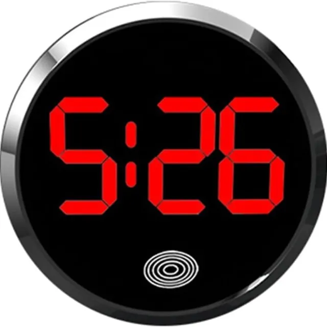 carmdering Leuchtende Auto Uhr - Elektronische Digitaluhr - Auto-Digitaluhr - LED-Anzeige - Touch-Type Bedienung - ABS-Kunststof - Slijtvast En Duurzaam - Universele Pasvorm Voor Meeste Voertuigen - 1 Stuk Zwart