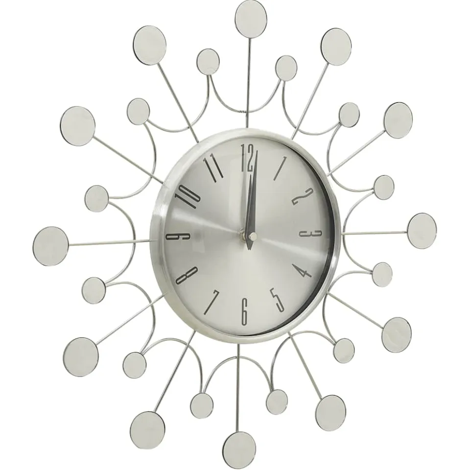 vidaXL Wandklok 40 cm metaal zilverkleurig