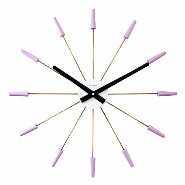 Nextime Stille wandklok - Vintage - 58 cm - Roestvrij staal - 'Plug Inn' Multicolor