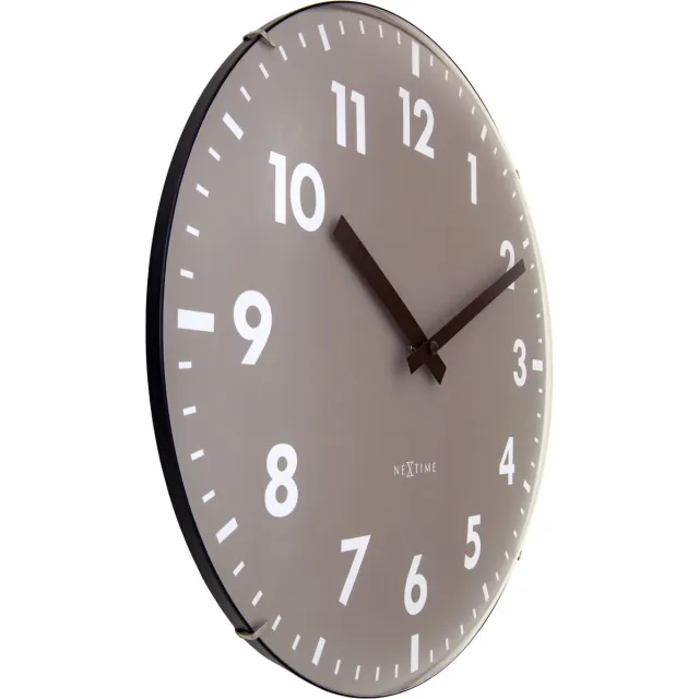 Nextime Duomo – Wandklok – 35 cm – Koepelglas – Khaki – Stil