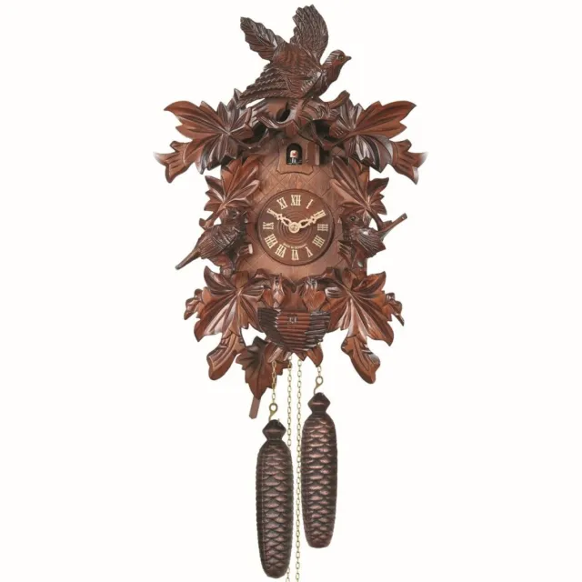 Engstler 640 - Koekoeksklok - 1-daags kettinguurwerk - Notenhout - 43 cm Bruin