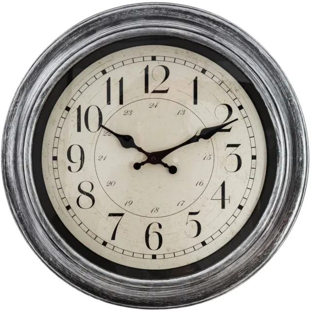 Atmosphera Créateur d'intérieur® Vintage wandklok met sierlijsten ILAN Gris