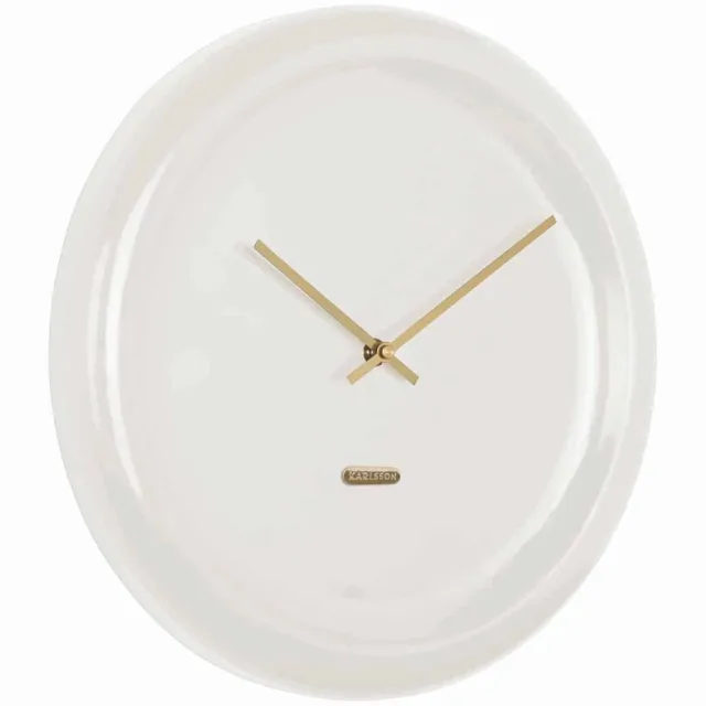 Karlsson Wandklok Cadiz Disc - Gebroken wit - 35x35x4.5cm - Wandklok Scandinavisch