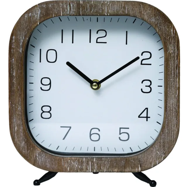 Teeninga Palmen Klokken - Table Clock Ibud 21x6x23cm Brown/white bruin