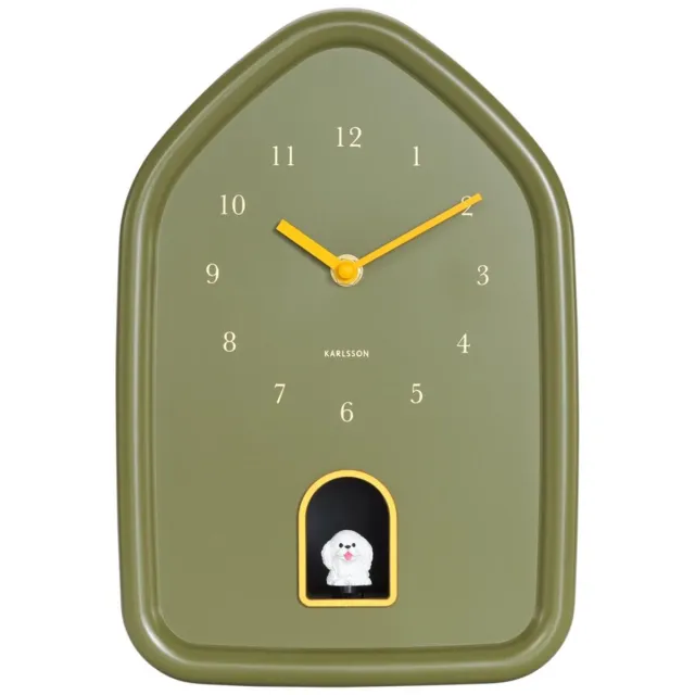 Karlsson Wandklok Modern Doggy - Groen - 29.1x20x29.1cm - Wandklok Modern
