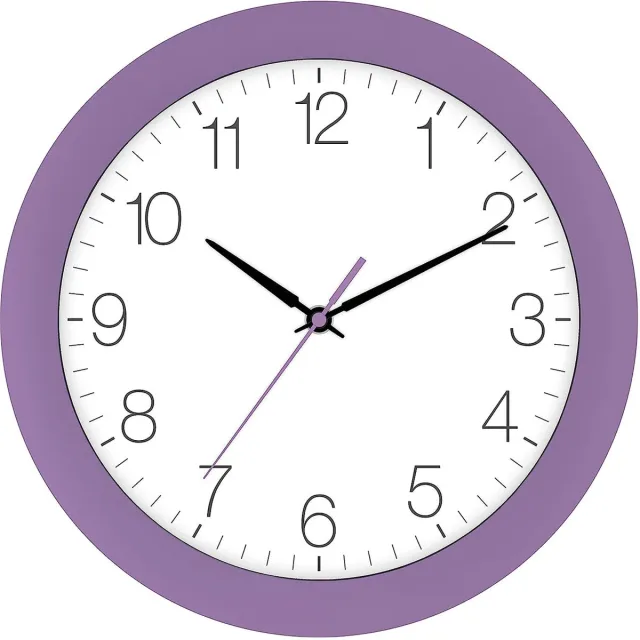 EUROTIME Tijdsein gestuurde wandklok, paars paars violet