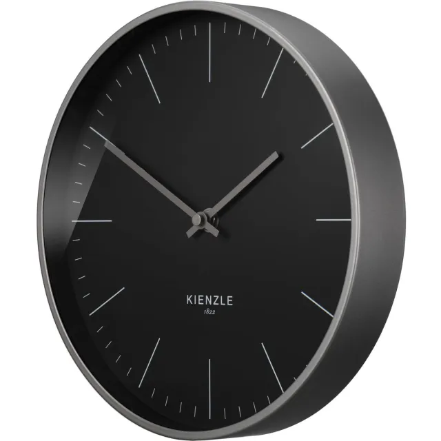 Bresser Kienzle Wandklok - Modern Antraciet - 25cm - Radiogestuurd - Antraciet Zwart