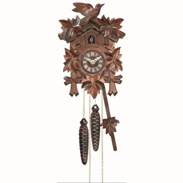 Engstler 522_Q - Koekoeksklok - Kwarts - Notenhout - 22 cm Bruin
