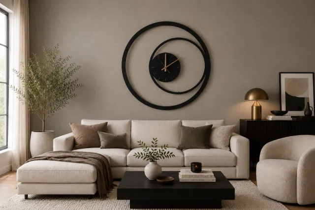 WallArtStore Wandklok Metaal-Wandklok Industrieel-Wandklok Modern-Scandinavisch Model-Staal-70cm-Nordic Design-Gepoedercoat zwart