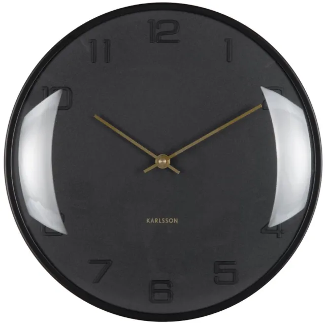 Karlsson Wandklok Fuerte Dome - Zwart - 30.5x30.5x30.5cm - Wandklok Modern
