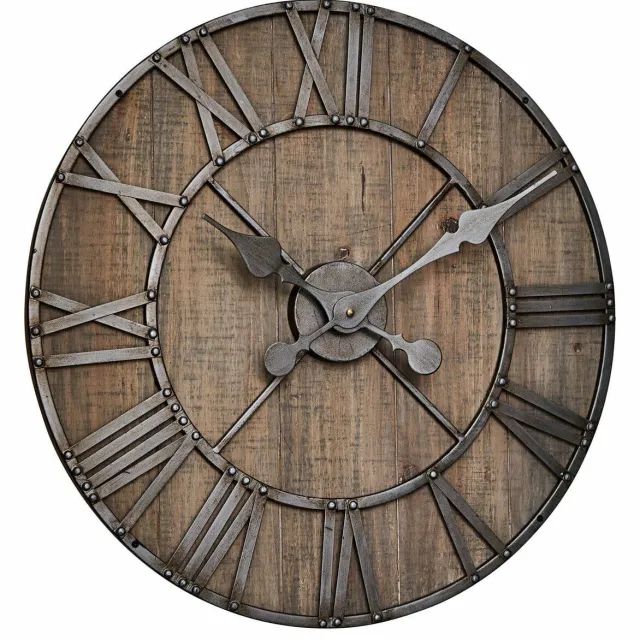 Loberon Klok Caldwell antiekbruin/grijs