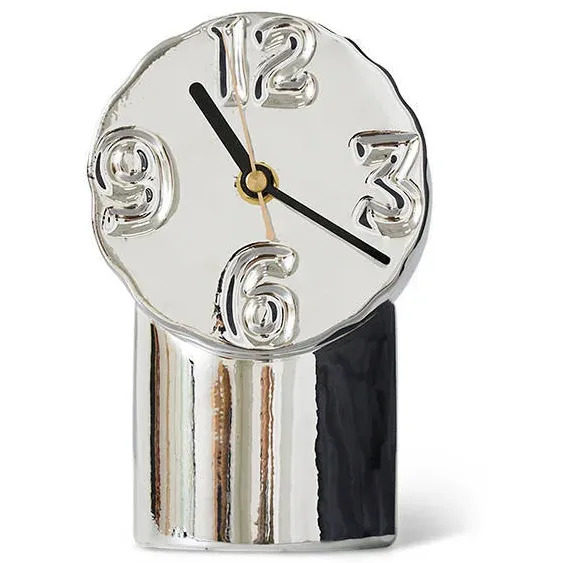 HKLIVING Retro tafelklok chroom