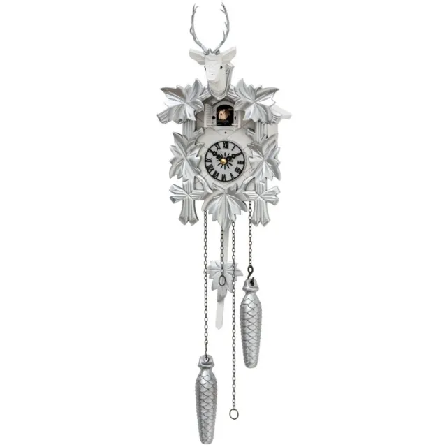 Engstler 522/5/20_Q - Koekoeksklok - Kwarts - Notenhout - 30 cm Zilver