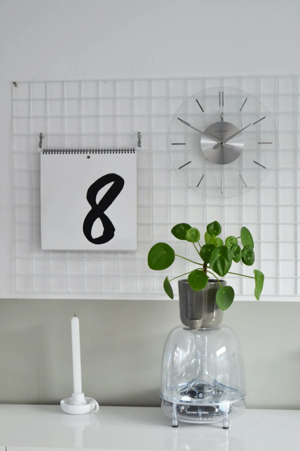 NeXtime Clocks Nextime wandklok- 26 cm - Aluminum - Glas - Stripe - 31 cm transparant, foto 5
