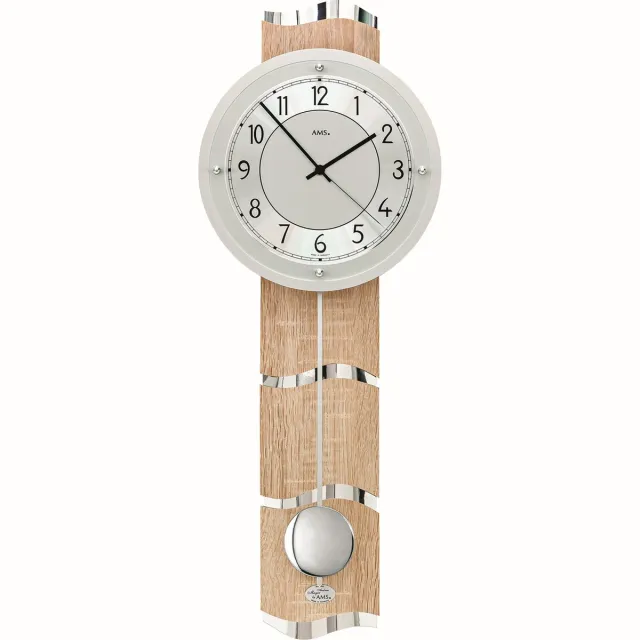 AMS 5214 moderne wandklok RC eiken