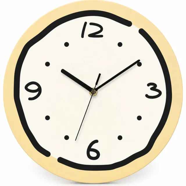 SWGOTA Ronde wandklok 30 cm - Gehard glas - Wijzers en cijfers - Zwart ringmotief - Batterijvoeding - Voor woonkamer en slaapkamer