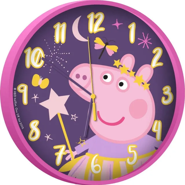 Peppa Pig Nickelodeon Wandklok Peppa Pig Meisjes 25 Cm Roze/paars