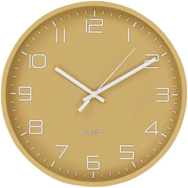 Nest of Nora Wandklok stil uurwerk 30 cm muurklok - Ocher Okergeel