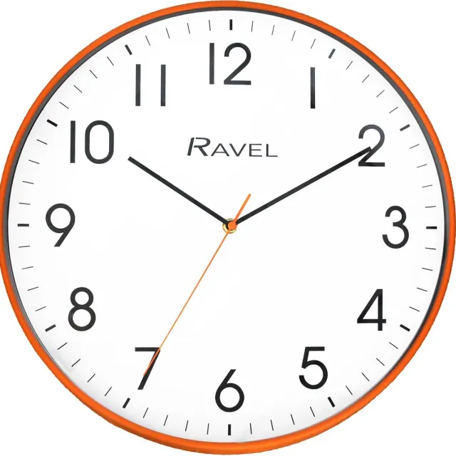 Ravel Moderne wandklok van 40 cm voor kantoor en keuken - analoog kwarts - RWC.40.8 - oranje