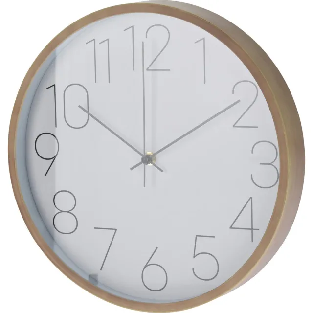 Koopman Wandklok speelgoed educatief 30cm hout look rand multicolor. Meerkleurig