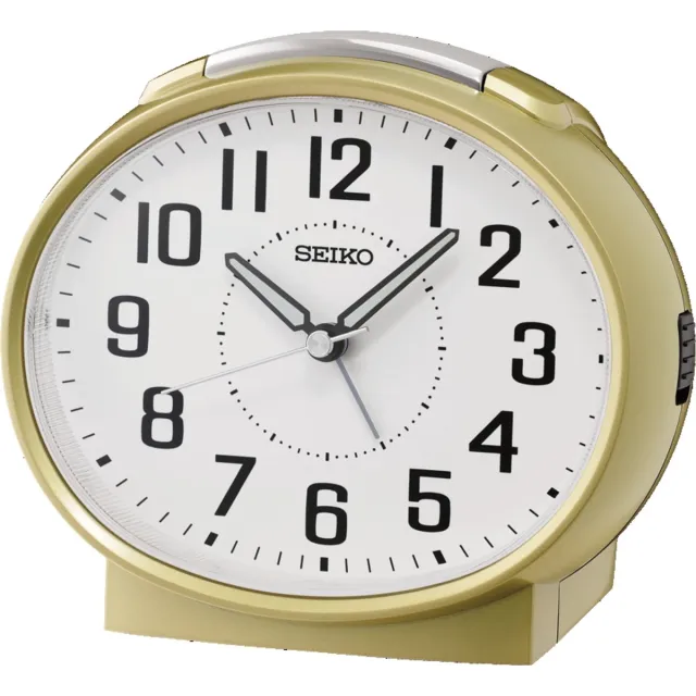 Seiko Bedside Bell-wekker met licht, snoozefunctie en doorzichtige wijzerplaat - Model QHK059G Goudkleurig