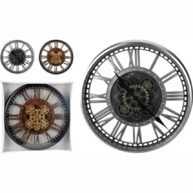 Koopman Analoge Wandklok met Roterend Uurwerk 50 cm Goud