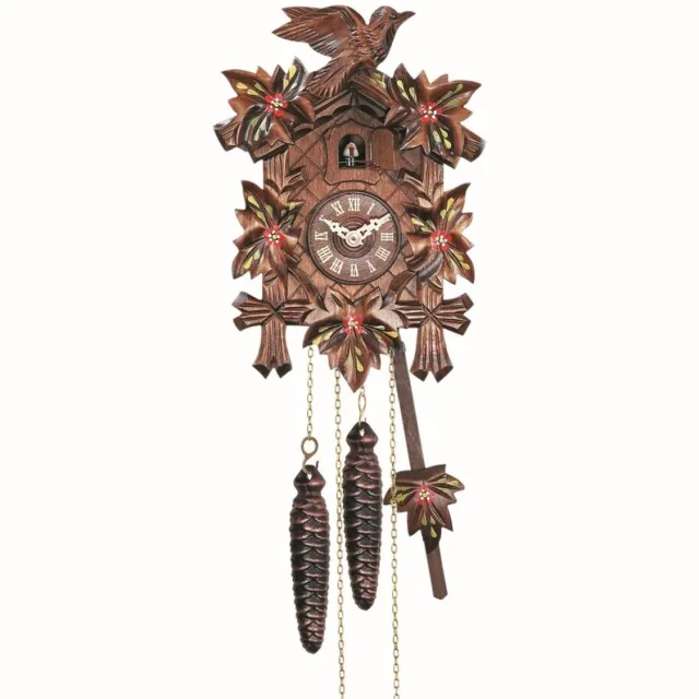 Engstler 522/6_QM - Koekoeksklok - Kwarts - Notenhout - met muziek - 22 cm Bruin
