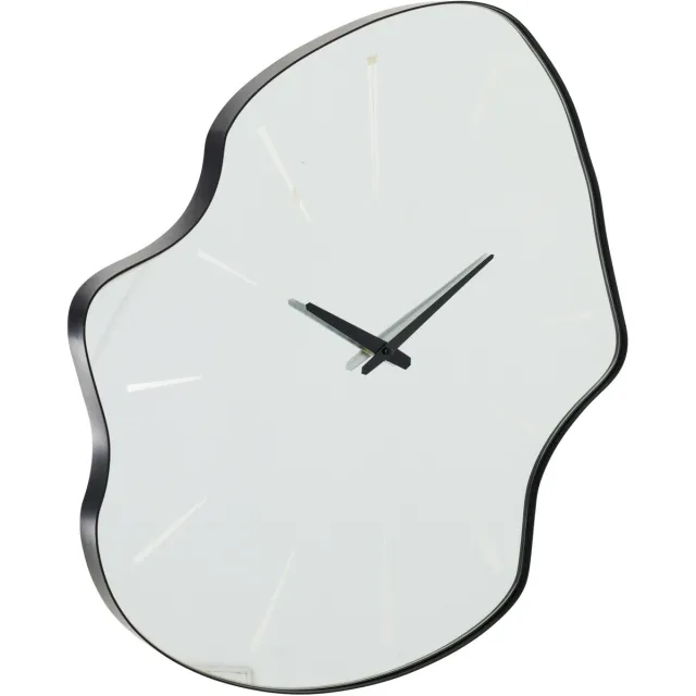J-Line klok Onregelmatig - glas - zwart