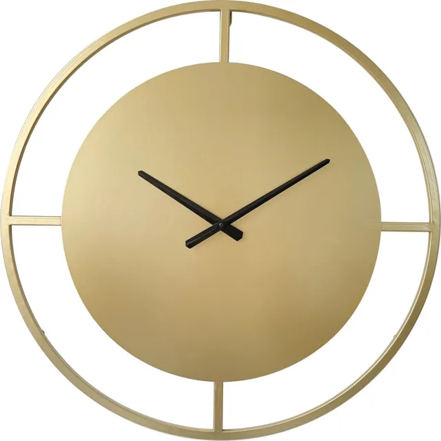 LW collection Wandklok goud 80cm - Grote industriële gouden wandklok - Moderne wandklok - Stil uurwerk