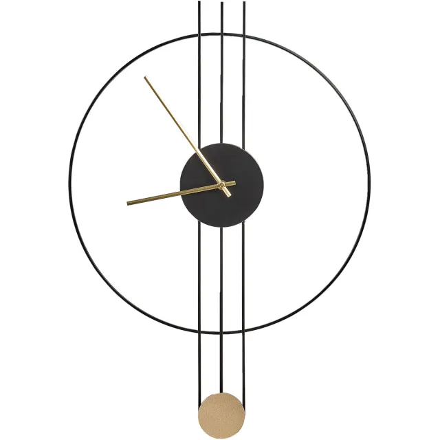 Beliani ANNIVIERS - Wandklok - Zwart - Staal